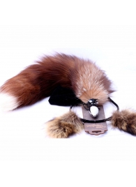 Игровой комплект: серебристая анальная пробка с пушистым хвостом и ободок-ушки - Crazy Handmade - купить с доставкой в Братске