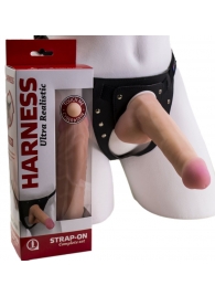 Страпон Harness из двух предметов: трусики с плугом и насадка-фаллос - 17 см. - LOVETOY (А-Полимер) - купить с доставкой в Братске