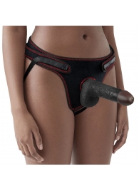 Женский темнокожий страпон Easy Strapon Set 7 Inch - 18 см. - Lovetoy - купить с доставкой в Братске