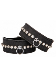 Черные поножи Diamond Studded Ankle Cuffs - Shots Media BV - купить с доставкой в Братске