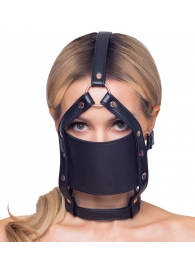 Черный намордник с кляпом-шаром Head Harness With A Gag - Orion - купить с доставкой в Братске