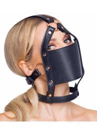 Черный намордник с кляпом-шаром Head Harness With A Gag - Orion - купить с доставкой в Братске