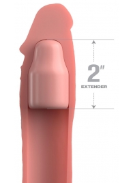 Телесная насадка-удлинитель 2 Inch Silicone X-tension with Strap - 20,3 см. - Pipedream - в Братске купить с доставкой