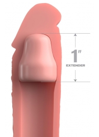 Телесная насадка-удлинитель 1 Inch Silicone X-tension - 17,8 см. - Pipedream - в Братске купить с доставкой