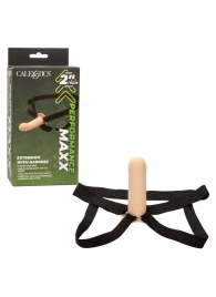 Телесный фаллопротез из силикона Extension with Harness - 15,75 см. - California Exotic Novelties - купить с доставкой в Братске