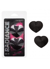 Черные пэстисы в форме сердечек Heart Pasties - California Exotic Novelties - купить с доставкой в Братске