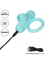 Аквамариновое эрекционное виброкольцо Silicone Rechargeable Nubby Lover’s Delight - California Exotic Novelties - в Братске купить с доставкой