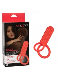 Красное эрекционное кольцо Silicone Rechargeable Vertical Dual Enhancer - California Exotic Novelties - в Братске купить с доставкой