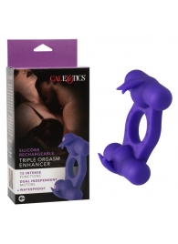 Фиолетовое эрекционное виброкольцо с двумя моторами Silicone Rechargeable Triple Orgasm Enhancer - California Exotic Novelties - в Братске купить с доставкой