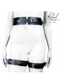 Черный кожаный пояс с гартерами - S-M - Notabu - купить с доставкой в Братске Черный кожаный пояс с гартерами - S-M - Notabu - купить с доставкой в Братске