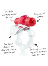 Виброкольцо с язычком и красным виброэлементом Overtime - Screaming O - в Братске купить с доставкой