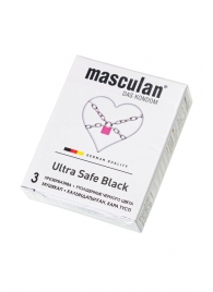 Ультрапрочные презервативы Masculan Ultra Safe Black - 3 шт. - Masculan - купить с доставкой в Братске