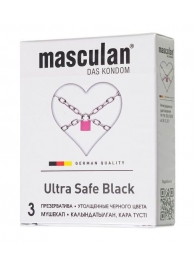 Ультрапрочные презервативы Masculan Ultra Safe Black - 3 шт. - Masculan - купить с доставкой в Братске