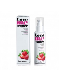 Съедобное согревающее массажное масло Love Me Tender Strawberry с ароматом клубники - 100 мл. - Love to Love - купить с доставкой в Братске