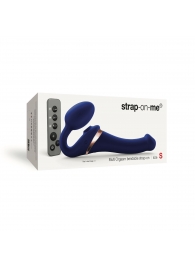 Синий безремневой страпон Multi Orgasm Size S с клиторальной стимуляцией - Strap-on-me - купить с доставкой в Братске