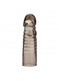 Дымчатая насадка-удлинитель Ribbed Realistic Penis Enhancing Sleeve Extension - 15,2 см. - BlueLine - в Братске купить с доставкой