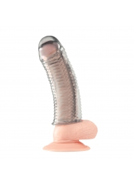 Текстурированная насадка на пенис Clear Textured Penis Enhancing Sleeve Extension - 16,5 см. - BlueLine - в Братске купить с доставкой