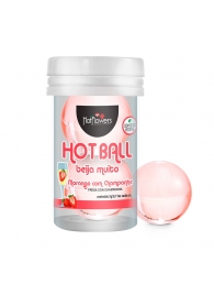 Лубрикант на масляной основе Hot Ball Beija Muito с ароматом клубники и шампанского (2 шарика по 3 гр.) - HotFlowers - купить с доставкой в Братске