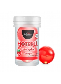 Лубрикант на масляной основе Hot Ball Beija Muito с ароматом клубники (2 шарика по 3 гр.) - HotFlowers - купить с доставкой в Братске