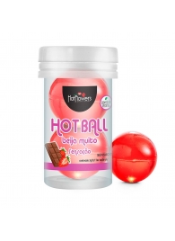 Лубрикант на масляной основе Hot Ball Beija Muito с ароматом шоколада и клубники (2 шарика по 3 гр.) - HotFlowers - купить с доставкой в Братске