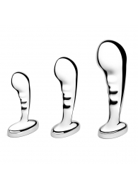 Набор из 3 стальных стимуляторов простаты Stainless Steel P-spot Training Set - b-Vibe - в Братске купить с доставкой