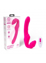 Розовый безремневой страпон на радиоуправлении Strapless Together - 22 см. - Together Toy - купить с доставкой в Братске