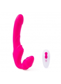 Розовый безремневой страпон на радиоуправлении Strapless Together - 22 см. - Together Toy - купить с доставкой в Братске