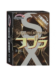 Суженные к основанию презервативы Sagami Xtreme COBRA - 3 шт. - Sagami - купить с доставкой в Братске