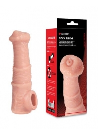 Телесная фантазийная насадка на член Cock Sleeve Size M - KOKOS - в Братске купить с доставкой