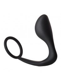 Черное эрекционное кольцо с анальной пробкой Anal Plug With Cockring - Dream Toys - в Братске купить с доставкой