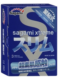 Розовые презервативы Sagami Xtreme FEEL FIT 3D - 3 шт. - Sagami - купить с доставкой в Братске