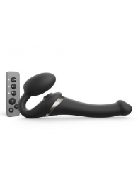 Черный безремневой страпон Multi Orgasm Size S с клиторальной стимуляцией - Strap-on-me - купить с доставкой в Братске