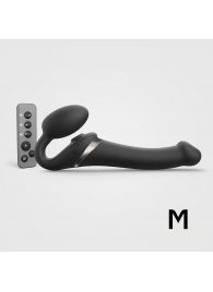Черный безремневой страпон Multi Orgasm Size M с клиторальной стимуляцией - Strap-on-me - купить с доставкой в Братске