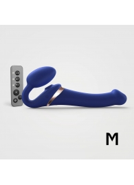 Синий безремневой страпон Multi Orgasm Size M с клиторальной стимуляцией - Strap-on-me - купить с доставкой в Братске
