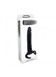 Чёрная насадка-фаллос для двойного проникновения INFLATABLE DILDO SLIM DONG  - 13,5 см. - Toyz4lovers - в Братске купить с доставкой