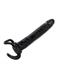 Чёрная насадка-фаллос для двойного проникновения INFLATABLE DILDO SLIM DONG  - 13,5 см. - Toyz4lovers - в Братске купить с доставкой