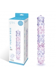 Фаллоимитатор с массажными точками Purple Rose - 23 см. - Glas