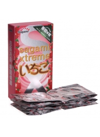 Презервативы Sagami Xtreme Strawberry c ароматом клубники - 10 шт. - Sagami - купить с доставкой в Братске