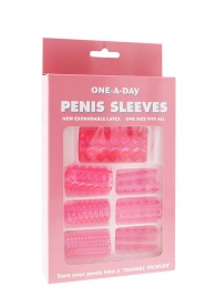 Набор из 7 розовых насадок на пенис ONE-A-DAY PENIS SLEEVES PINK - Seven Creations - в Братске купить с доставкой