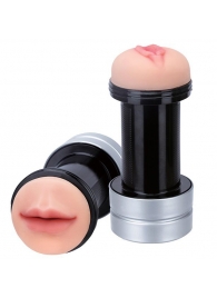 Двусторонний мастурбатор REALSTUFF 2 IN 1 HUMMER MOUTH   VAGINA - ротик и вагина - Dream Toys - в Братске купить с доставкой