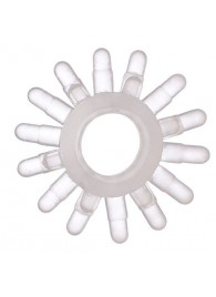 Прозрачное гелевое эрекционное кольцо с шипиками - Toyfa Basic - в Братске купить с доставкой