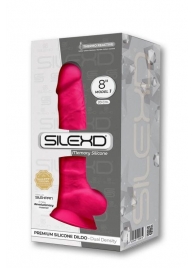 Розовый фаллоимитатор SILEXD Model 1 с мошонкой - 20 см. - Adrien Lastic