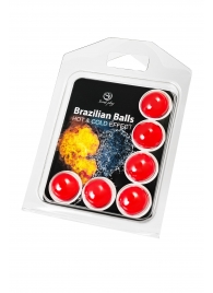 Набор из 6 шариков с массажным маслом Brazilian Balls с охлаждающим и разогревающим эффектом - Secret Play - купить с доставкой в Братске