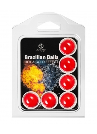 Набор из 6 шариков с массажным маслом Brazilian Balls с охлаждающим и разогревающим эффектом - Secret Play - купить с доставкой в Братске