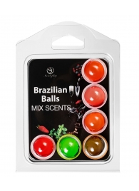 Набор из 6 шариков с ароматизированными массажными маслами Brazilian Balls - Secret Play - купить с доставкой в Братске