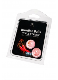 Набор из 2 шариков с массажным маслом Brazilian Balls с тройным эффектом - Secret Play - купить с доставкой в Братске