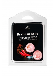 Набор из 2 шариков с массажным маслом Brazilian Balls с тройным эффектом - Secret Play - купить с доставкой в Братске