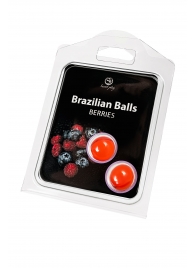 Набор из 2 шариков с массажным маслом Brazilian Balls с ароматом ягод - Secret Play - купить с доставкой в Братске