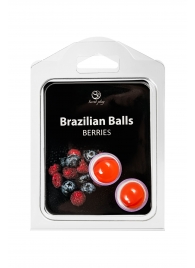 Набор из 2 шариков с массажным маслом Brazilian Balls с ароматом ягод - Secret Play - купить с доставкой в Братске