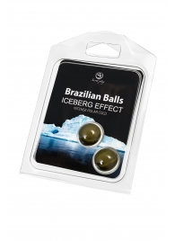 Набор из 2 шариков с массажным маслом Brazilian Balls с ледяным эффектом - Secret Play - купить с доставкой в Братске